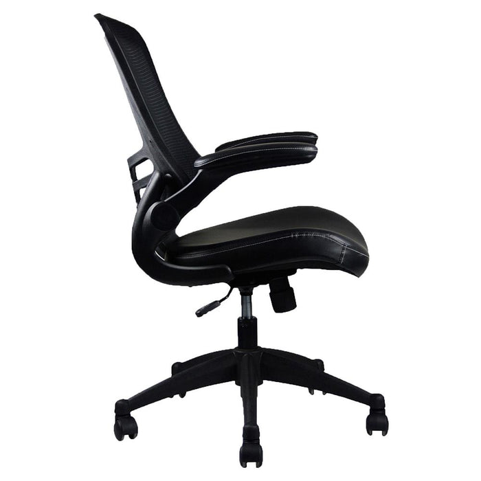 Stylish Mid-Back Mesh Office Chair With Adjustable Arms. Color: Black