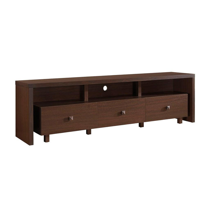 Elegant TV Stand For TV's Up To 70" with Storage. Color: Hickory