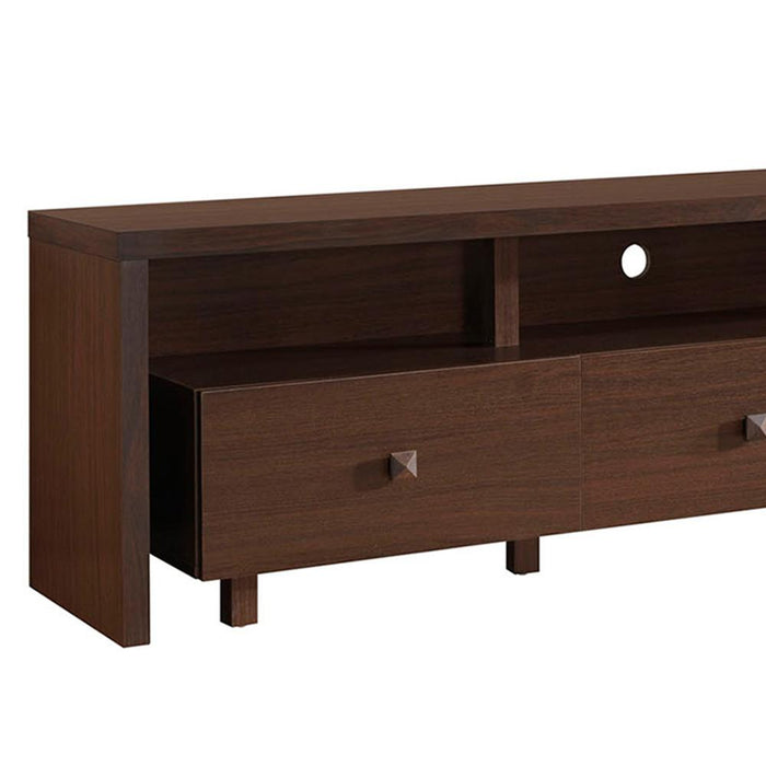 Elegant TV Stand For TV's Up To 70" with Storage. Color: Hickory