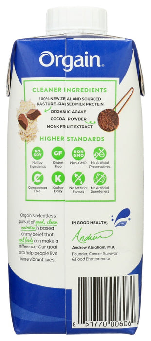 ORGAIN: Whey Protein Shake Chocolate Fudge, 11 oz