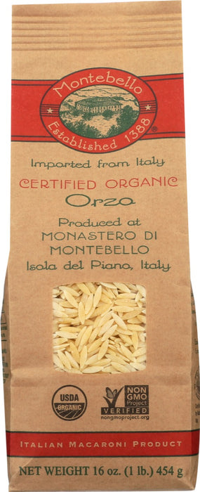 MONTEBELLO: Organic Orzo Pasta, 16 oz