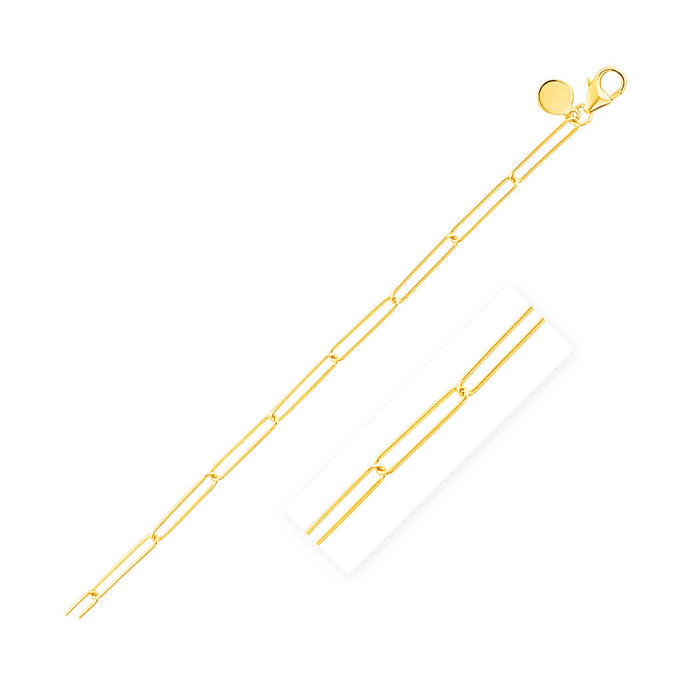 14k Yellow Gold Wire Paperclip Chain (2.7mm)