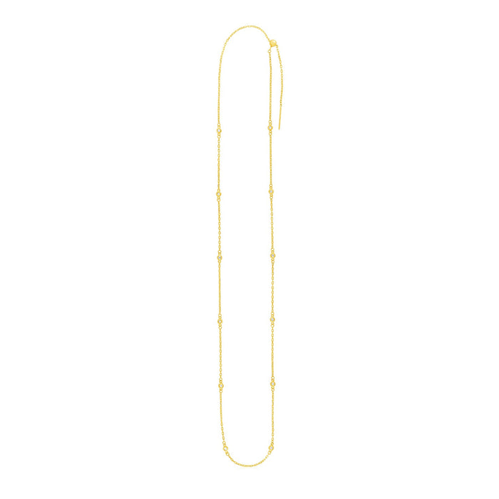 Endless Adjustable Diamond Pendant Chain in 14k Yellow Gold (3.0mm)