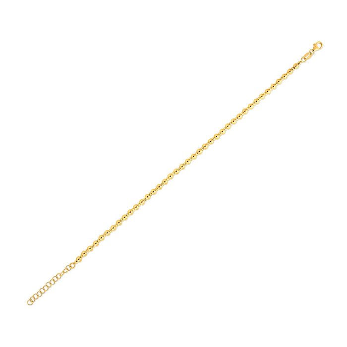 14k Yellow Gold Spaced Bead Bracelet (3mm)