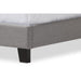 Grey Fabric Upholstered Twin Size Arched Bed with Nail Heads - No Brand For Less 