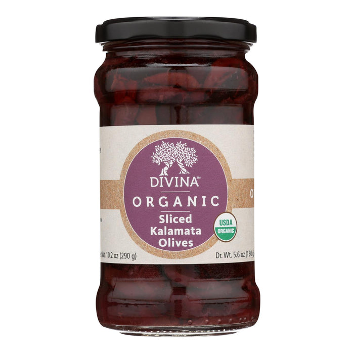 Divina - Organic Olives - Kalamata Sliced - Case Of 6 - 5.6 Oz.