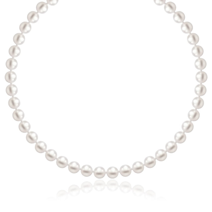 14k Yellow Gold Necklace with White Freshwater Cultured Pearls (6.0mm to 6.5mm)