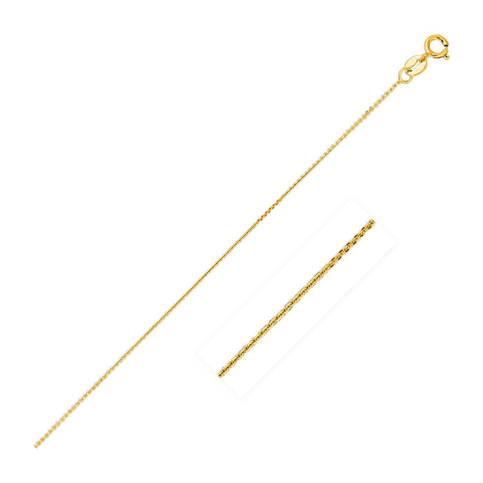 14k Yellow Gold Cable Link Chain 0.8mm