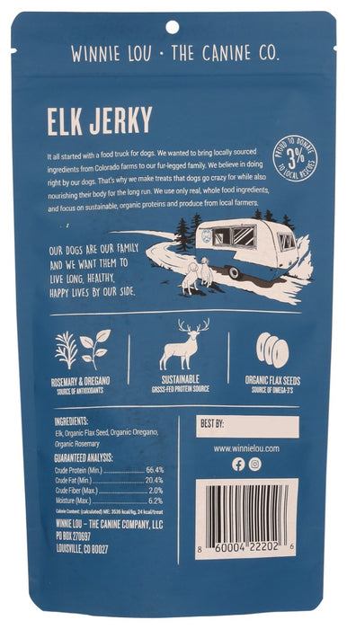 WINNI LOU- THE CANINE CO: Jerky Elk, 2.5 OZ