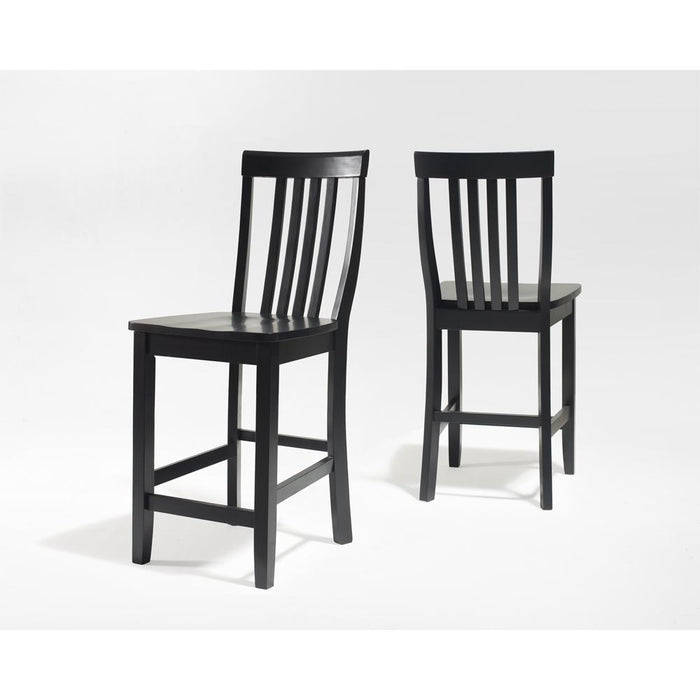 School House 2Pc Counter Stool Set Black - 2 Stools