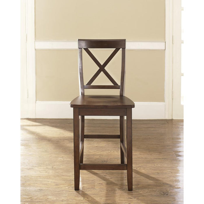 X-Back 2Pc Counter Stool Set Mahogany - 2 Stools