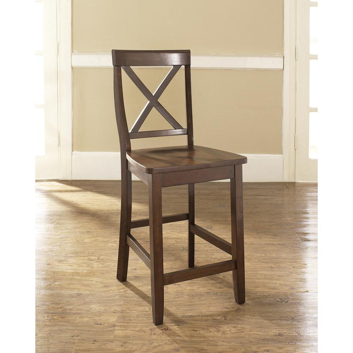 X-Back 2Pc Counter Stool Set Mahogany - 2 Stools