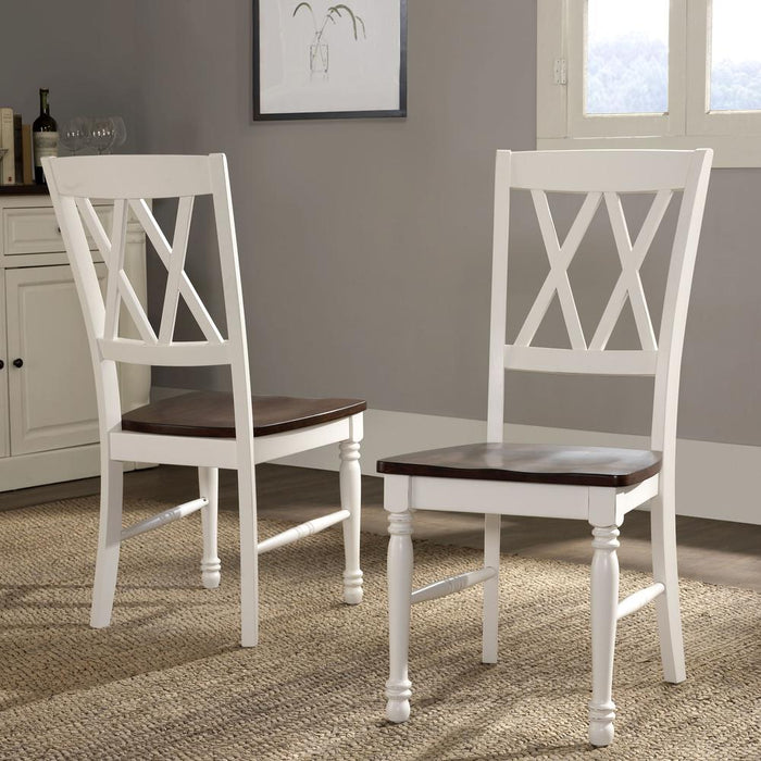 Shelby 2Pc Dining Chair Set Distressed White - 2 Chairs