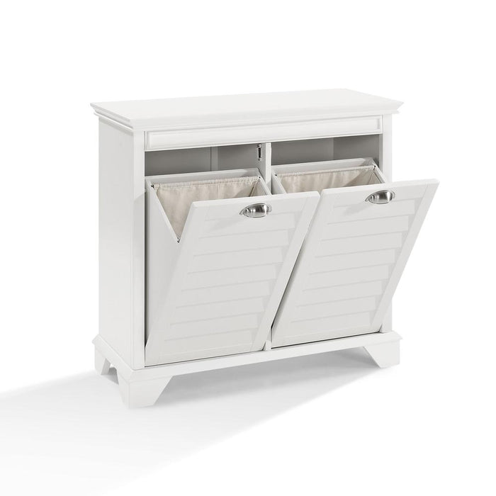 Lydia Linen Hamper White