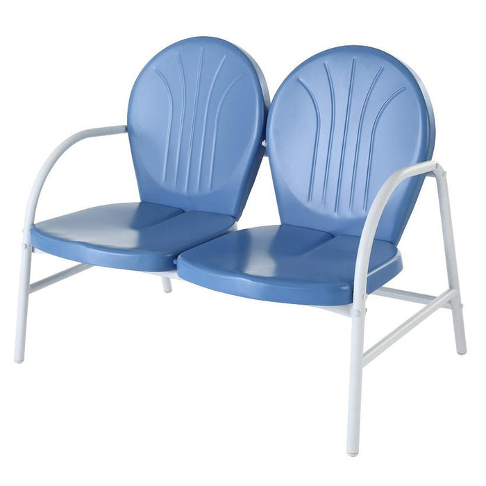 Griffith Outdoor Metal Loveseat Sky Blue Gloss