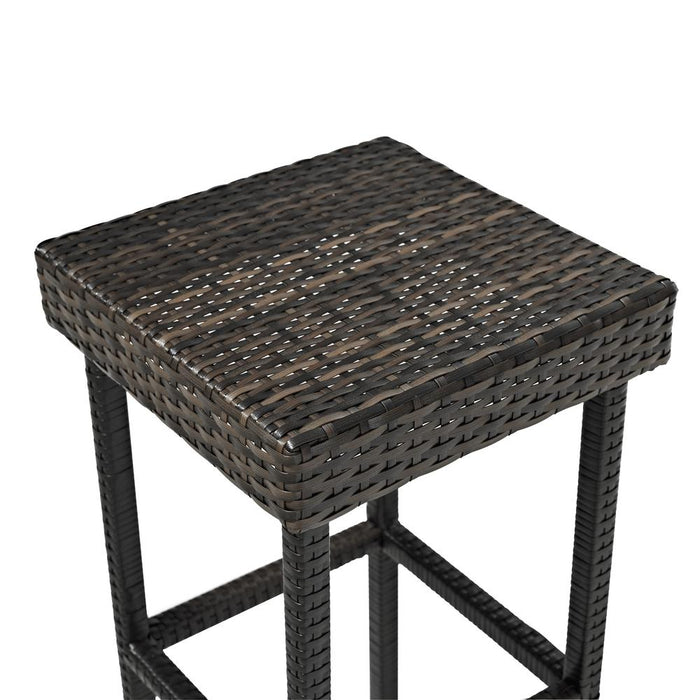 Palm Harbor 2Pc Outdoor Wicker Counter Height Bar Stool Set Weathered Gray - 2 Stools