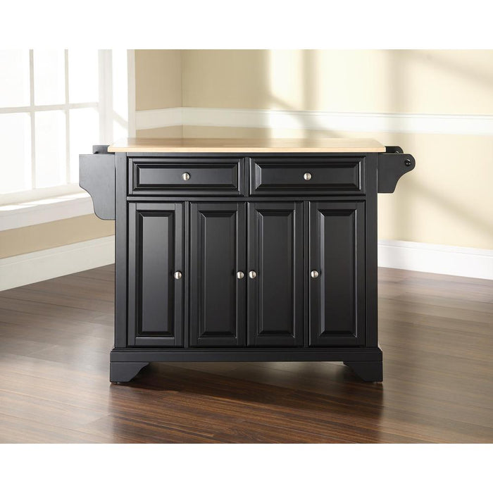 Lafayette Wood Top Full Size Kitchen Island/Cart Black/Natural