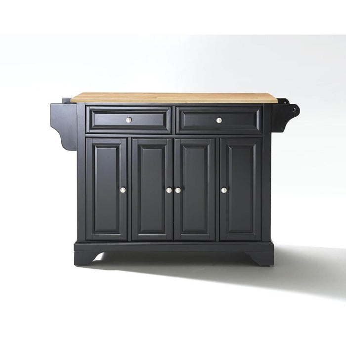 Lafayette Wood Top Full Size Kitchen Island/Cart Black/Natural