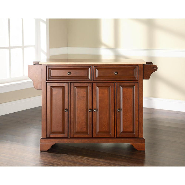 Lafayette Wood Top Full Size Kitchen Island/Cart Cherry/Natural