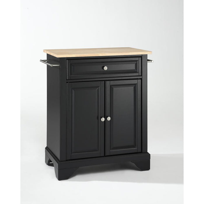 Lafayette Wood Top Portable Kitchen Island/Cart Black/Natural