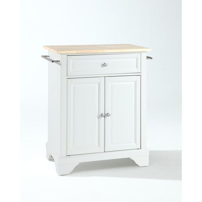 Lafayette Wood Top Portable Kitchen Island/Cart White/Natural