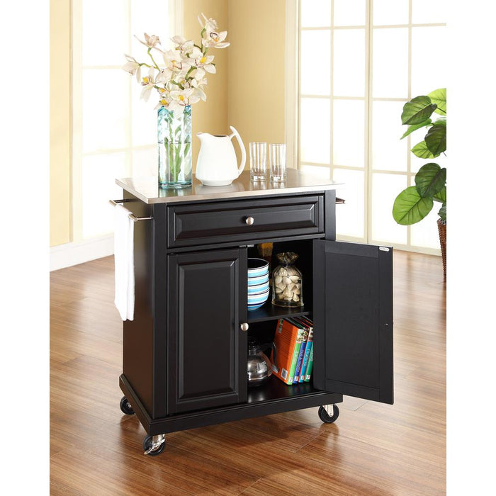 Compact Stainless Steel Top Kitchen Cart Black/Stainless Steel