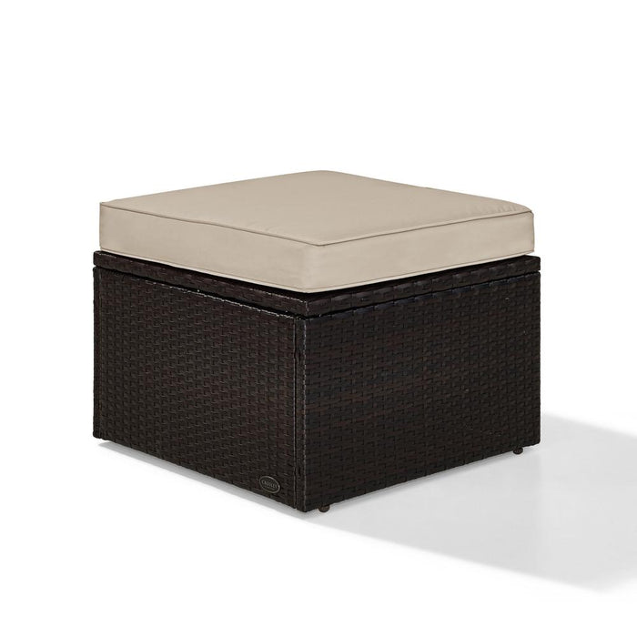 Palm Harbor Outdoor Wicker Ottoman Sand/Brown