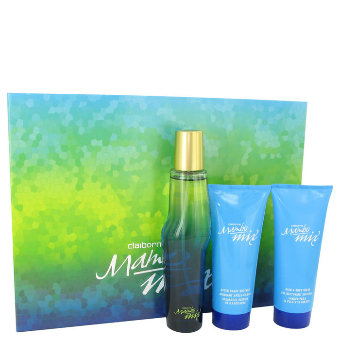 Mambo Mix by Liz Claiborne Gift Set -- 3.4 oz Eau De Cologne Spray + 3.4 oz After Shave Soother + 3.4 oz Shower Gel for Men