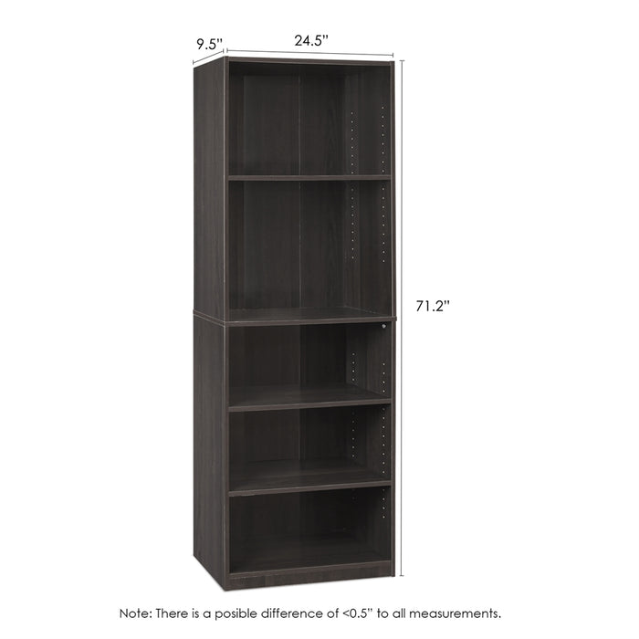 JAYA Simply Home 5-Shelf Bookcase, CC Espresso