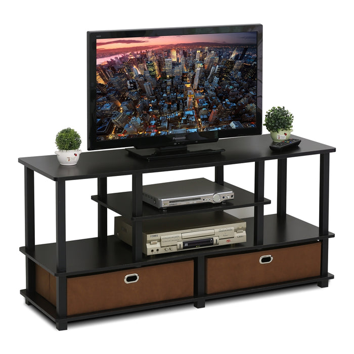 JAYA Large TV Stand for up to 50-Inch TV with Storage Bin,