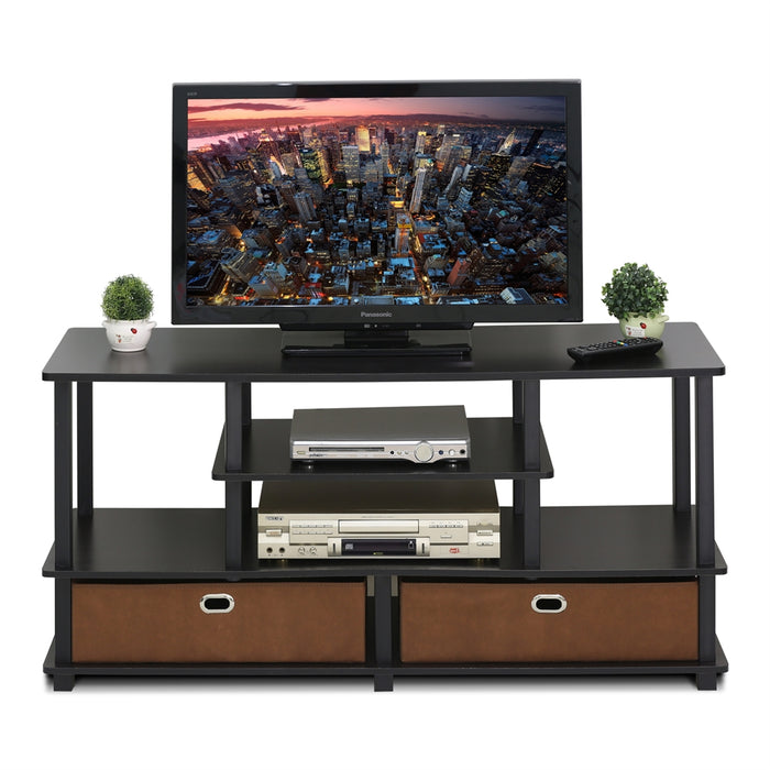 JAYA Large TV Stand for up to 50-Inch TV with Storage Bin,