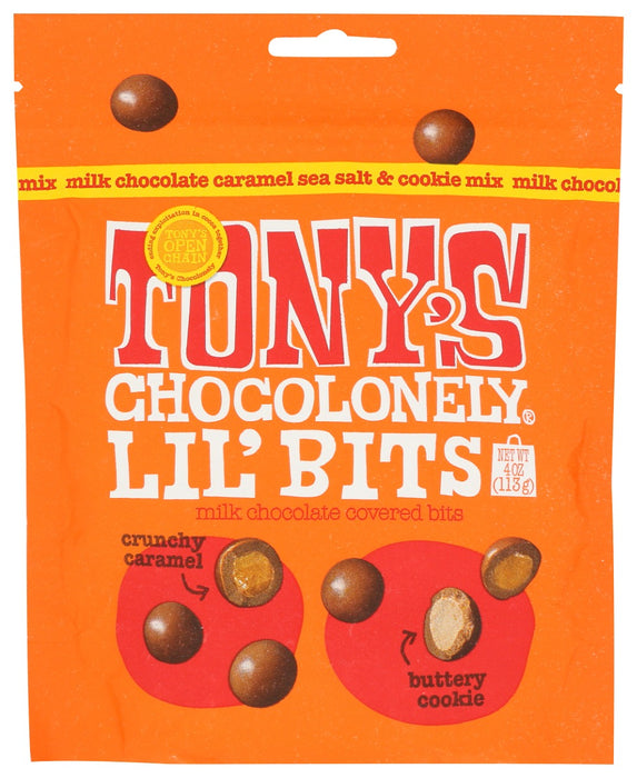 TONYS CHOCOLONELY: Milk Chocolate Sea Salt And Cookie Lil Bits, 4 oz