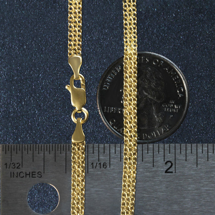 3.5mm 14k Yellow Gold Bismark Bracelet