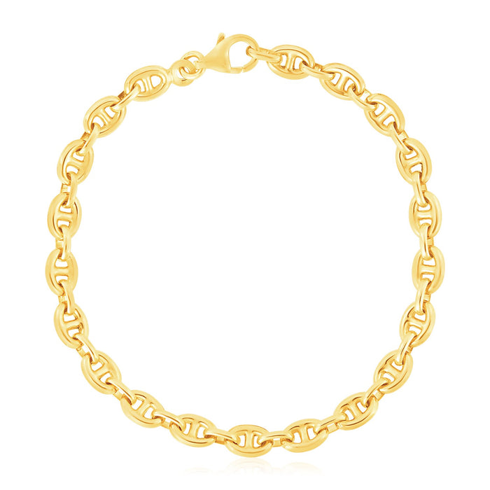 14k Yellow Gold High Polish Mariner Link Bracelet (5.4mm)