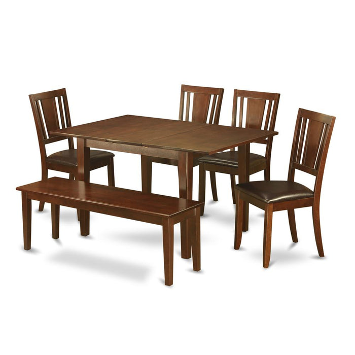 6-Pc  Dining  room  set  with  bench-  Table  with  4  Dining  Chairs  and  Bench