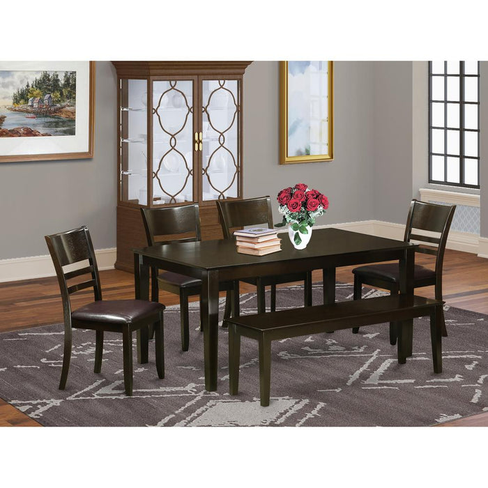 6  PC  Dining  set  with  bench-  Table  and  4  Dining  Chairs  and  Bench