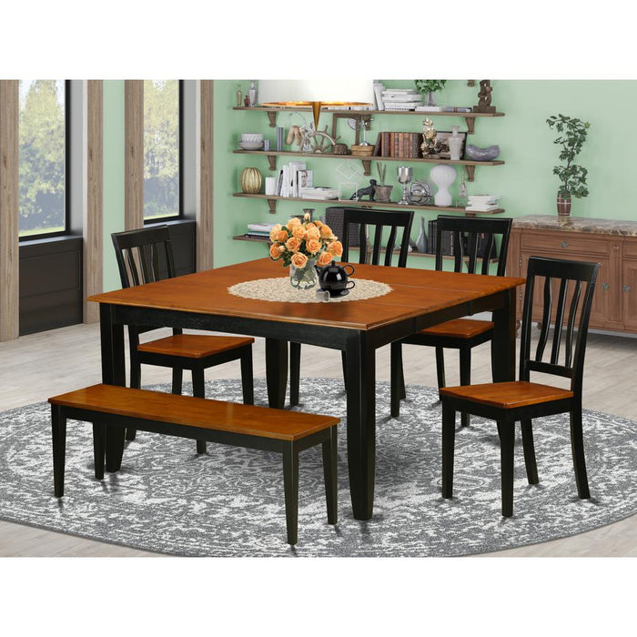 6  PC  Kitchen  table  set  with  bench-Kitchen  Tables  and  4  Wood  Kitchen  Chairs  Plus  bench