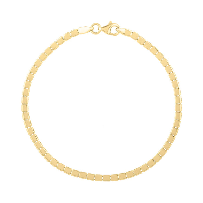 14k Yellow Gold 7 inch Mini Cube Bracelet (2.60 mm)