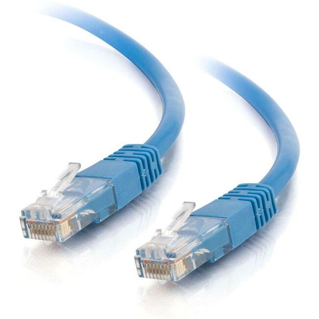 C2G-65ft Cat5e Molded Solid Unshielded (UTP) Network Patch Cable - Blue