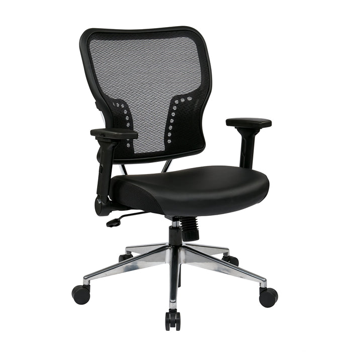 Air Grid® Back and Bonded Leather Seat Chair