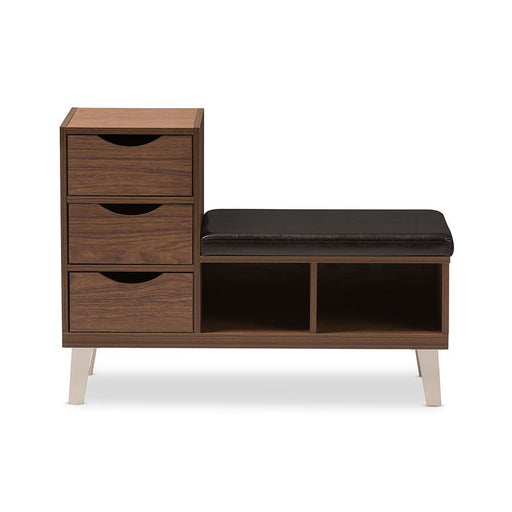 3-Drawer Shoe Storage Padded Leatherette Seating Bench with Two Open Shelves - No Brand For Less 