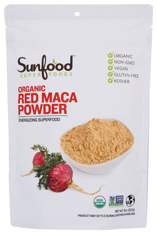 SUNFOOD SUPERFOODS: Maca Powder Red, 8 OZ