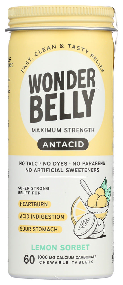 WONDERBELLY: Antacid Lemon Chew, 60 TB