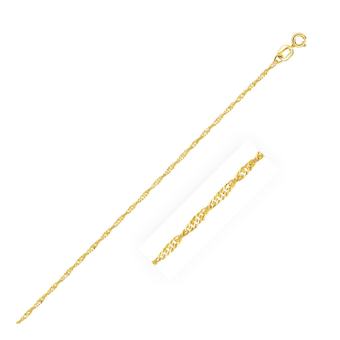 14k Yellow Gold Singapore Chain 1.0mm