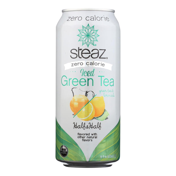 Steaz Zero Calorie Green Tea - Half And Half - Case Of 12 - 16 Fl Oz.