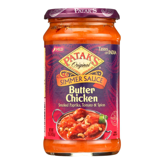 Pataks Simmer Sauce - Butter Chicken Curry - Mild - 15 Oz - Case Of 6