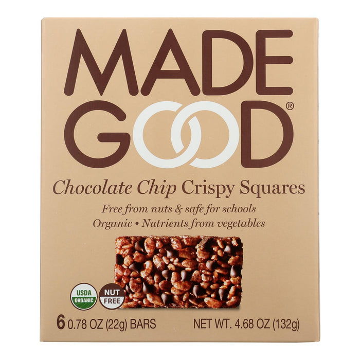 Made Good Crispy Squares - Chocolate Chip - Case Of 6 - 4.68 Oz.