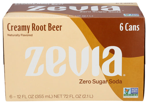 ZEVIA: Soda Zero Crmy Rt Br 6Pk, 12 FO