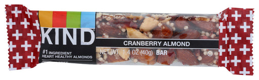 Description
KIND Cranberry Almond + Antioxidants is a delicious blend of tangy cranberries and whole almonds. Each bar contains 50% of the recommended daily intake of Vitamins A, C, and E.