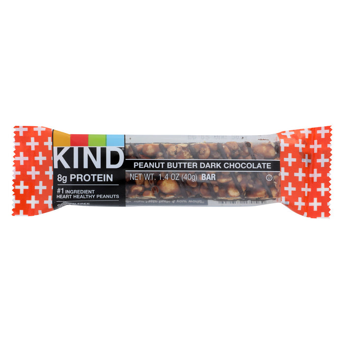 Do the kind thing for your taste buds.
KIND Peanut Butter Dark Chocolate is a healthy &amp; satisfying blend of peanuts and dark chocolate bound in honey for a snack that delights from the first bite till the last.